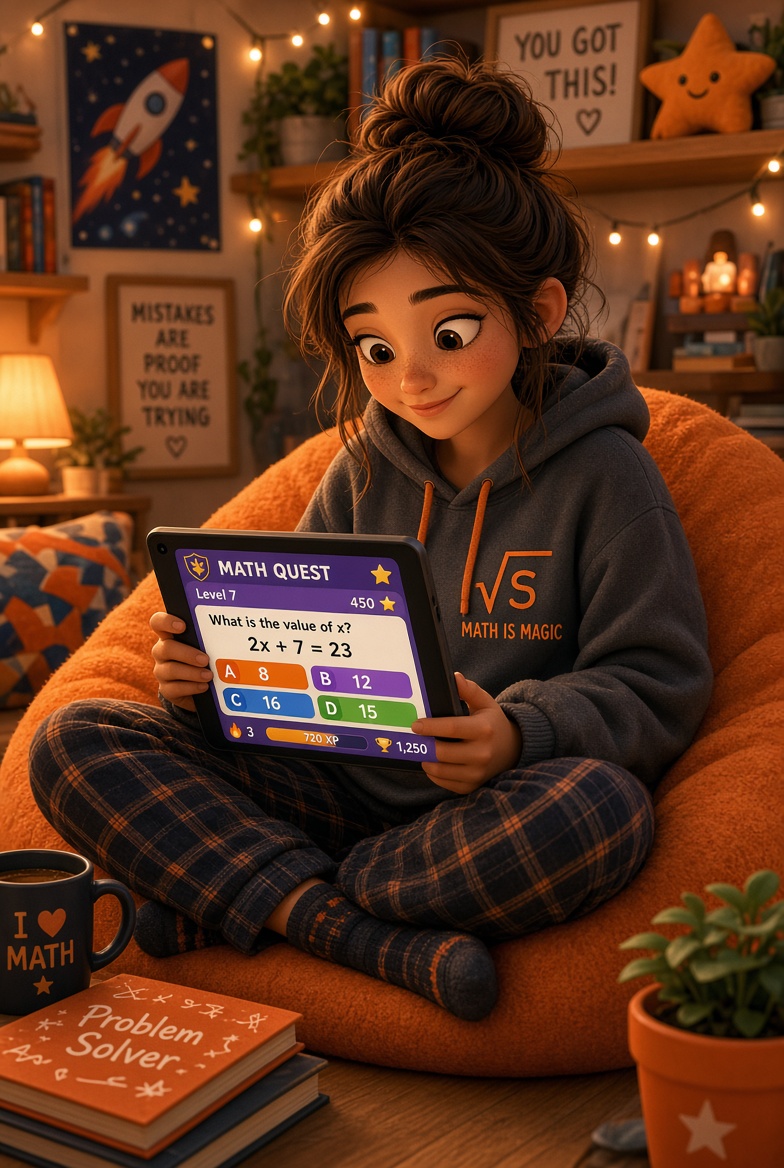 Student doing gamified prep at home